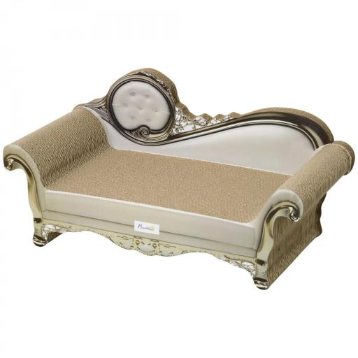 Rascador Cartón para Gatos en Forma de Sofá con Catnip para Interior 60x29,5x29 cm Marrón [9]