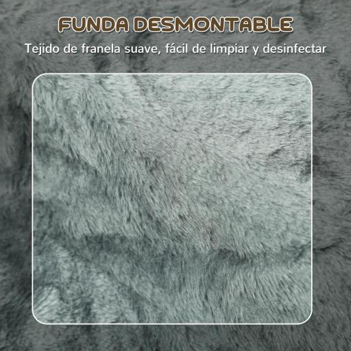 Escalera para Perros de 3 Peldaños con Funda Extraíble y Lavable para Mascotas Mayores para Cama Sofá 46x35x35 cm Gris [3]