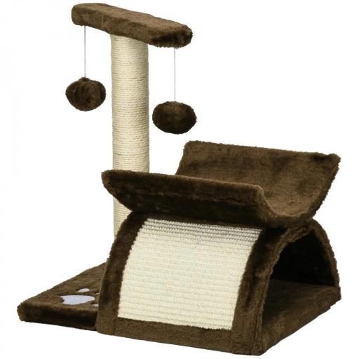 Árbol Rascador para Gatos Pequeños Torre para Gatos con Poste Giratorio con Bolas de Juego Plataforma 40x30x43 cm Marrón [9]