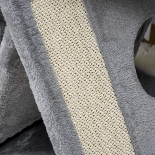 Árbol Rascador para Gatos Torre para Gatos con Múltiples Espacios para Jugar y Descansar 50x40x111 cm Gris [7]