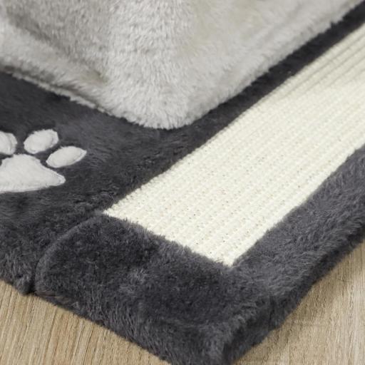 Árbol Rascador para Gatos 85 cm con Plataformas Cueva Postes Rascadores Tapete de Sisal Bolas Gris Claro y Negro [6]