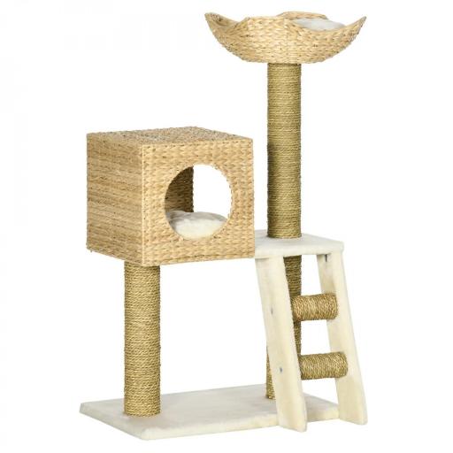 Árbol Rascador para Gatos Medianos Altura 100,5 cm Torre para Gatos con Cama Superior y Cueva de Totora [7]