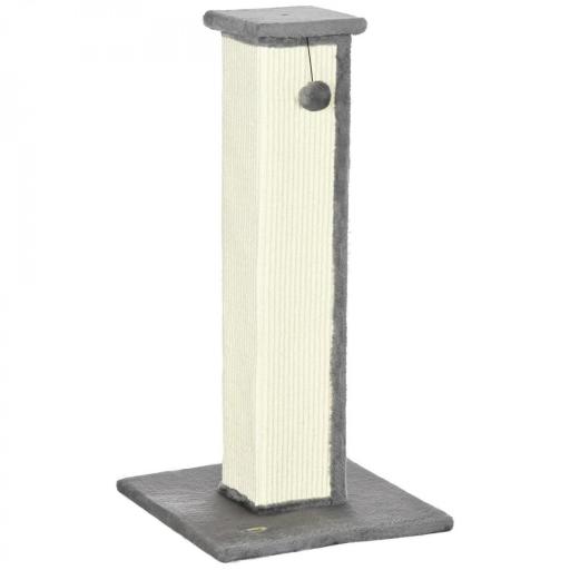 Poste Rascador para Gatos Altura 81 cm Rascador para Gatos con Poste de Sisal y Bola Colgante 41x41x81 cm Gris [9]