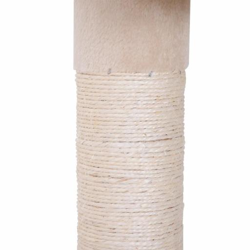 Árbol para Gatos de Suelo a Techo de 230-260 cm con Altura Ajustable Plataformas Hamaca y Postes de Sisal Beige [7]