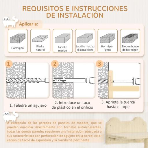 Juego de Escalada para Gatos de Pared Estantes para Gatos 4 Piezas Hamaca Nido Plataformas para Saltar Beige [4]