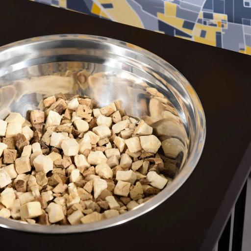 Comedero Elevado para Perros con 2 Cuencos Extraíbles de Acero Inoxidable 44x24x15 cm Marrón [7]