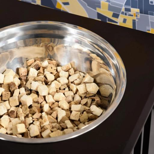 Comedero Elevado para Perros con 2 Cuencos Extraíbles de Acero Inoxidable 44x24x15 cm Marrón [6]