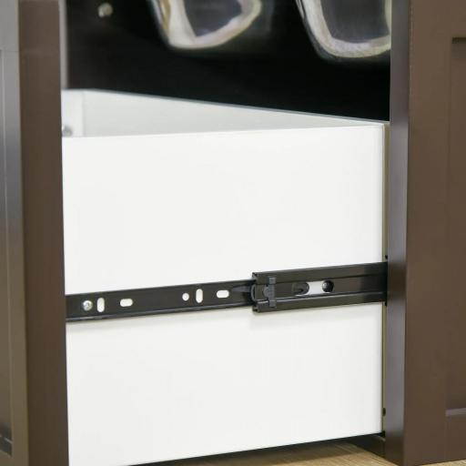 Comedero Elevado para Perros Grandes con 2 Cuencos de 2000 ml de Acero Inoxidable y 1 Cajón 63x30x36 cm Marrón [7]