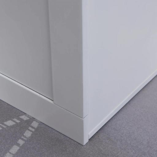 Cuencos para Perros con 2 Tazones de Acero Inoxidable y Espacio de Almacenaje Oculto 60x30x41 cm Blanco [7]