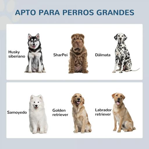 Comedero Elevado para Perros Grandes con 2 Cuencos de 2000ml y Almacenamiento Oculto 60x30x35,5 cm Blanco [5]