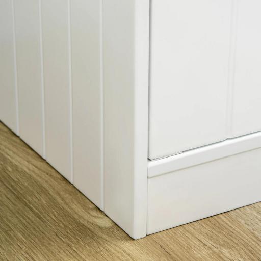 Comedero Elevado para Perros Grandes con 2 Cuencos de 2000ml y Almacenamiento Oculto 60x30x35,5 cm Blanco [7]