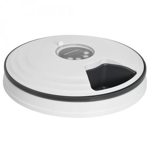 Dispensador de Comida para Mascotas Comedero Automático con Temporizador Pantalla LED 6 Cuencos Ø30,5x7,2 cm Blanco [8]