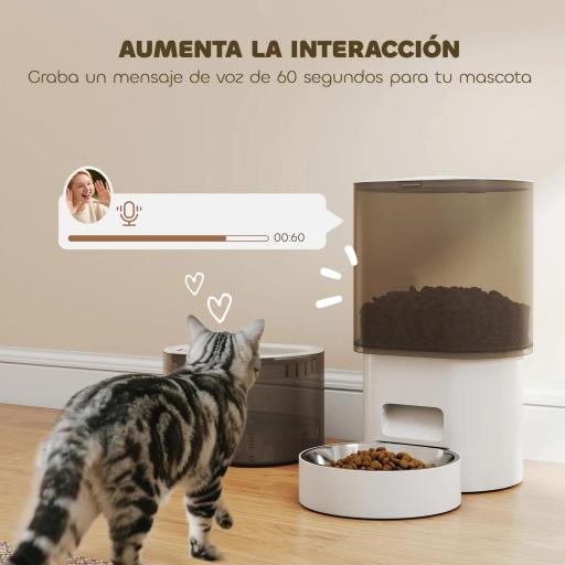 Dispensador de Comida para Gatos y Perros de 3L con Control de App 1-10 Comidas al Día Filtros Luz LED con Cable o Pilas [4]