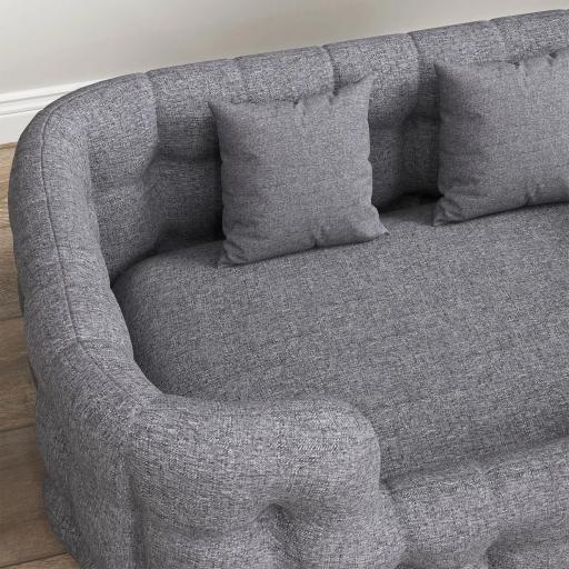 Cama para Mascotas con 2 Almohadas Colchón para Perros Antideslizante con Funda Extraíble y Lavable 90x60x35 cm Gris [7]