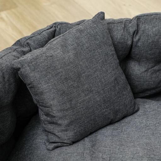 Cama para Mascotas con 2 Almohadas Colchón para Perros Antideslizante con Funda Extraíble y Lavable 70x50x30 cm Gris [7]