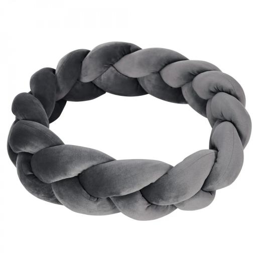 Cama para Perros Pequeños Cama para Mascotas Lavable con Cojín Independiente y Cuerda de Algodón 55x55x14 cm Gris [5]