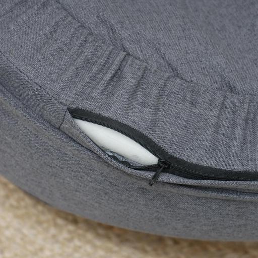 Sofá para Mascotas con Parte Superior Desmontable Funda Lavable y Patas de Madera Carga 25 kg 90x78x25 cm Gris [7]