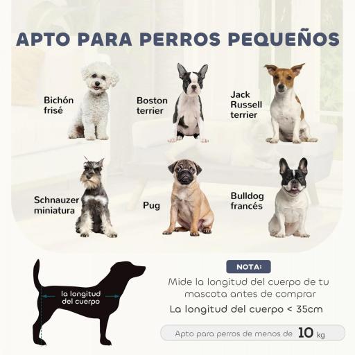 Sofá para Perros Pequeños con Patas de Madera Funda Lavable y Cojín Desmontable 86x55x33 cm Gris Claro [2]