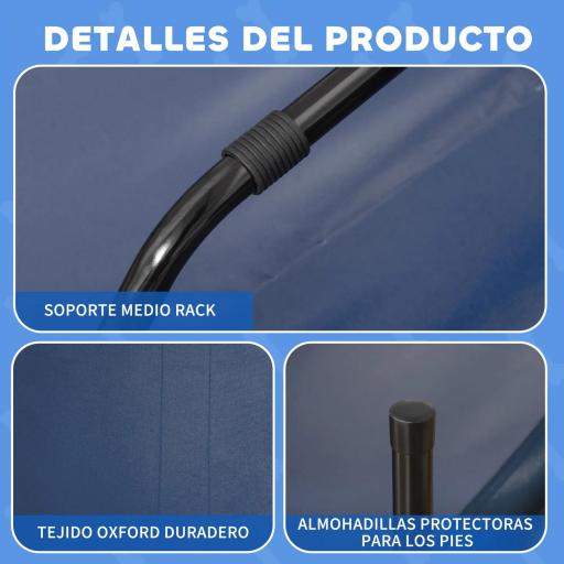 Cama Elevada para Perros Refrescante y Transpirable Cama para Perros Grandes 92x76x18 cm para Interior Exterior Azul [2]