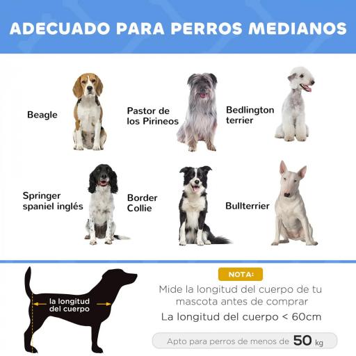 Cama Elevada para Perros Refrescante y Transpirable Cama para Perros Grandes 92x76x18 cm para Interior Exterior Azul [5]