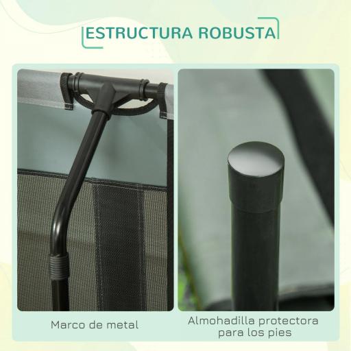 Cama Elevada para Mascotas Portátil con Toldo Extraíble Tela Transpirable al Aire Libre para Interior y Exterior 122x92x108 cm Gris [5]