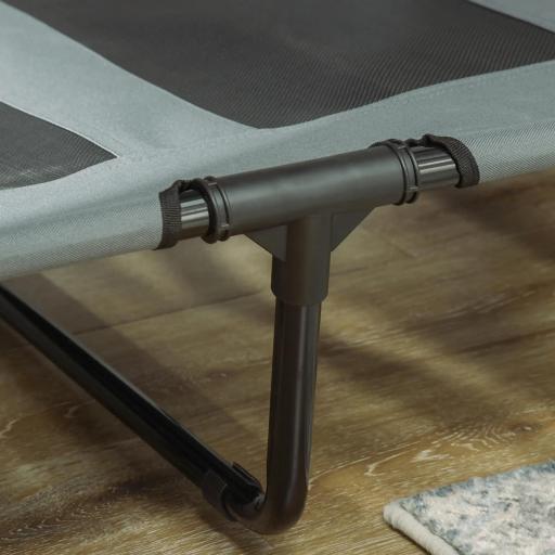 Cama Elevada para Mascotas Portátil con Toldo Extraíble Tela Transpirable al Aire Libre para Interior y Exterior 122x92x108 cm Gris [6]