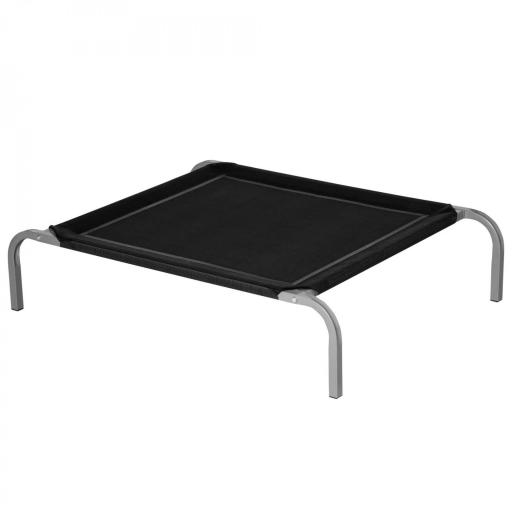 Cama Elevada para Perros Gatos Transpirable Cama para Mascotas 90x65x20 cm para Dormir Relajar con Marco de Acero para Interior Exterior Negro [9]