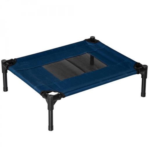 Cama Elevada para Perros Gatos Portátil Cama para Mascotas con Zona de Malla Transpirable y Tela Oxford para Interior Exterior 61x46x18 cm Azul [8]