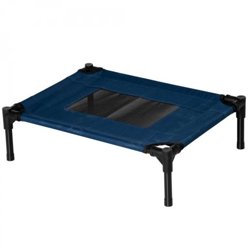 Cama Elevada para Perros Gatos Portátil Cama para Mascotas con Zona de Malla Transpirable y Tela Oxford para Interior Exterior 61x46x18 cm Azul [9]
