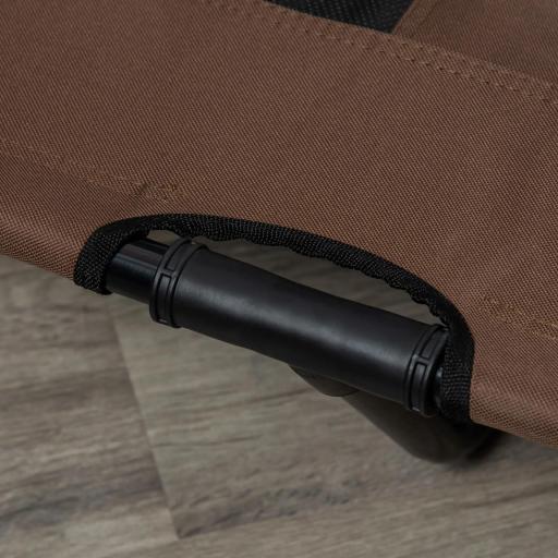 Cama Elevada para Perros Gatos Portátil Cama para Mascotas con Zona de Malla Transpirable y Tela Oxford para Interior Exterior 122x92x23 cm Café [6]