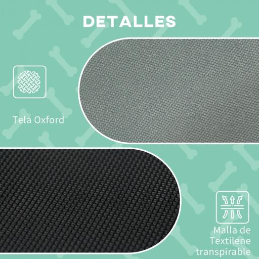 Cama Elevada para Mascotas Portátil con Toldo Extraíble Tela Transpirable al Aire Libre para Interior y Exterior 92x76x90 cm Gris [6]