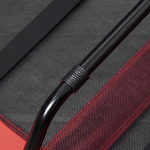 Cama Elevada para Perros Gatos Portátil Cama para Mascotas con Zona de Malla Transpirable y Tela Oxford para Interior Exterior 122x92x23 cm Rojo [6]