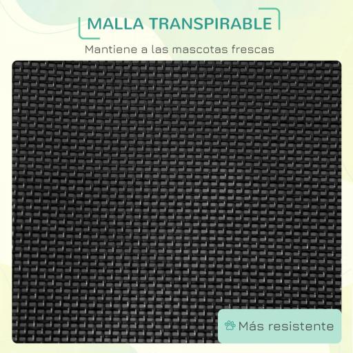 Cama Elevada para Perros Plegable Cama para Mascotas Pequeños Medianos con Tela de Malla Transpirable Marco de Acero para Interior Exterior 92x56,5x19,5 cm Negro [6]