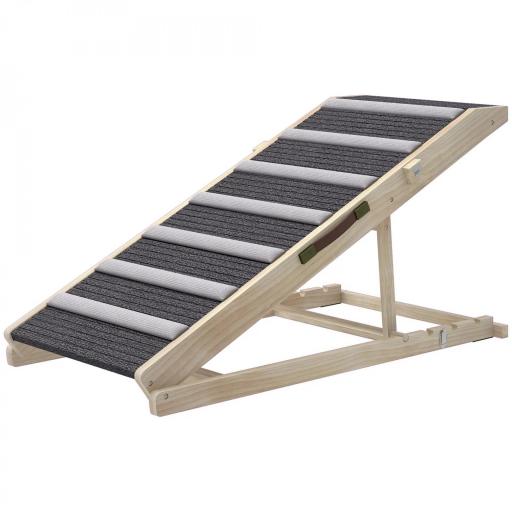 Rampa para Perros Plegable y Altura Ajustable 35-50 cm Rampa para Mascotas de Madera con Alfombrilla Antideslizante [9]