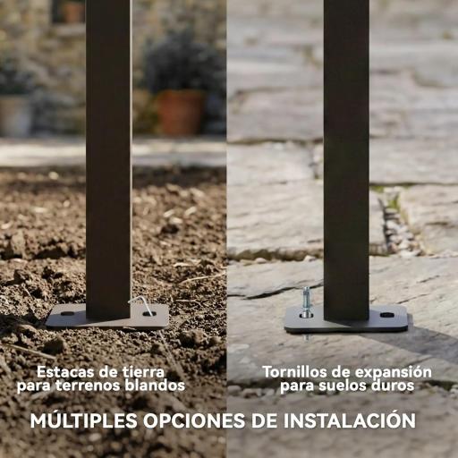 Pérgola de Pared de Jardín 3x3 m con Techo Retráctil Protección UPF30+ Drenaje Cenador de Jardín para Exterior Crema [2]