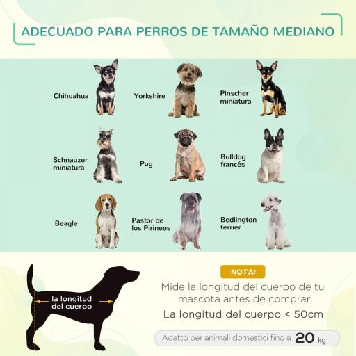 Cama Elevada para Perros Gatos Portátil Cama para Mascotas con Zona de Malla Transpirable y Tela Oxford para Interior Exterior 76x61x18 cm Azul [4]