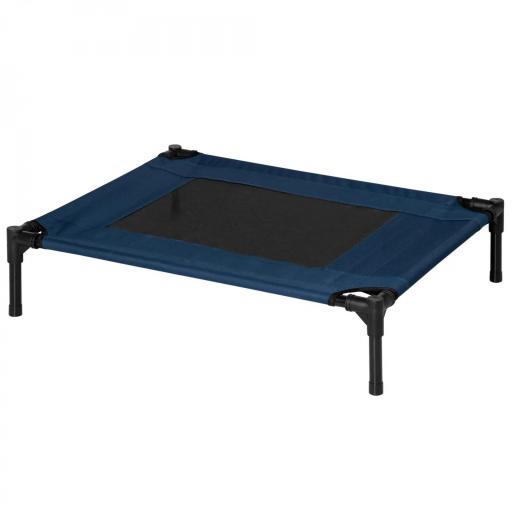 Cama Elevada para Perros Gatos Portátil Cama para Mascotas con Zona de Malla Transpirable y Tela Oxford para Interior Exterior 76x61x18 cm Azul [9]
