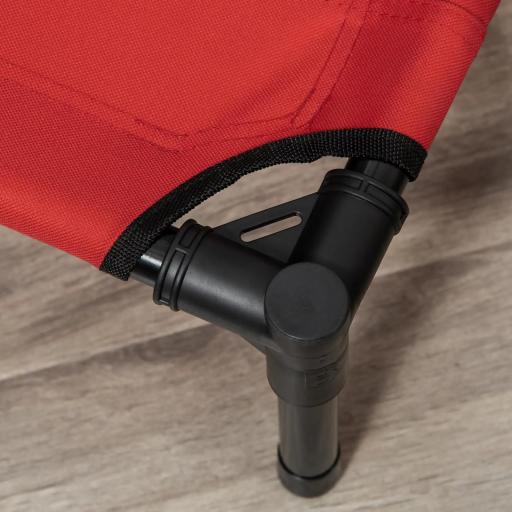 Cama Elevada para Perros Gatos Portátil Cama para Mascotas con Zona de Malla Transpirable y Tela Oxford para Interior Exterior 76x61x18 cm Rojo [6]