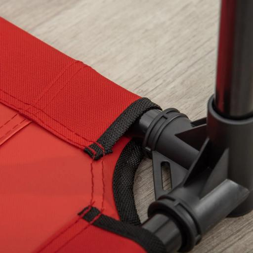 Cama Elevada para Perros Gatos Portátil Cama para Mascotas con Zona de Malla Transpirable y Tela Oxford para Interior Exterior 76x61x18 cm Rojo [7]