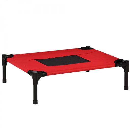 Cama Elevada para Perros Gatos Portátil Cama para Mascotas con Zona de Malla Transpirable y Tela Oxford para Interior Exterior 61x46x18 cm Rojo [8]