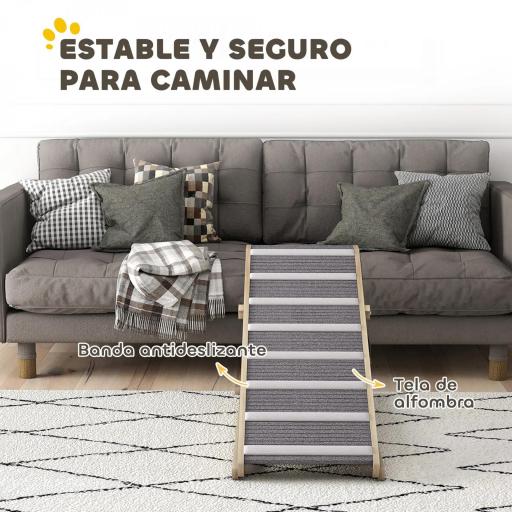 Rampa para Perros Plegable y Altura Ajustable 41-60 cm Rampa para Mascotas de Madera con Alfombrilla Antideslizante [5]