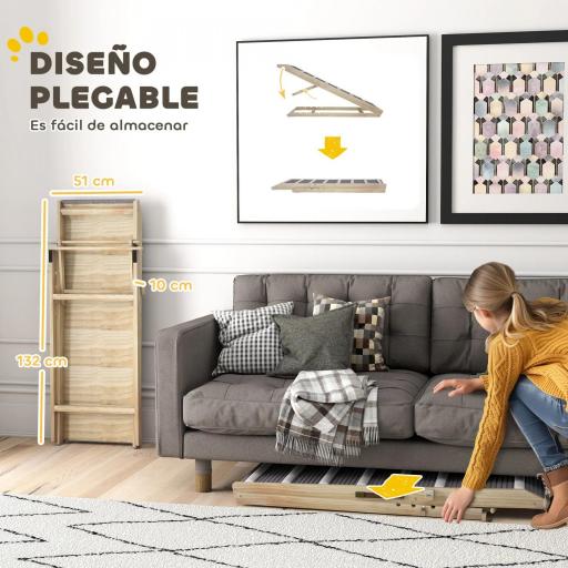 Rampa para Perros Plegable y Altura Ajustable 41-60 cm Rampa para Mascotas de Madera con Alfombrilla Antideslizante [3]