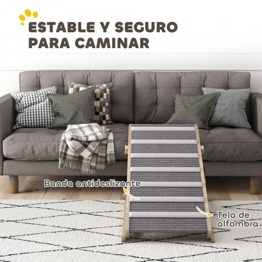 Rampa para Perros Plegable y Altura Ajustable 35-50 cm Rampa para Mascotas de Madera con Alfombrilla Antideslizante [5]