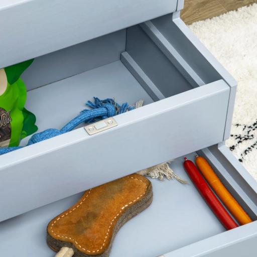 Escalera para Mascotas 3 Peldaños con Espacio de Almacenaje y Alfombra Antideslizantes Portátil 40,5x44,5x38 cm Gris [4]