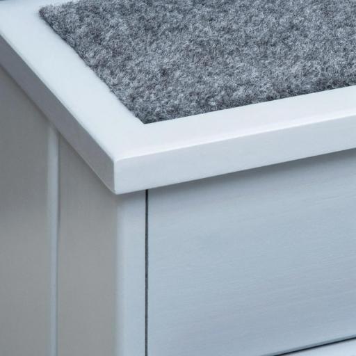 Escalera para Mascotas 3 Peldaños con Espacio de Almacenaje y Alfombra Antideslizantes Portátil 40,5x44,5x38 cm Gris [6]