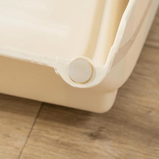 Escalón para Perros Gatos Portátil con Alfombras Antideslizantes para Cama Sofá Carga 20 kg 62x38x49,5 cm Beige [6]