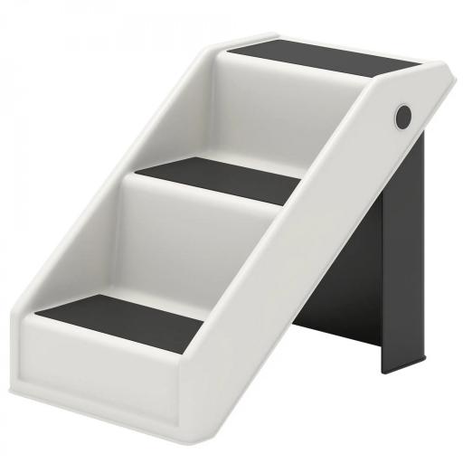 Escalera para Perros Plegable de 3 Peldaños para Mascotas Mayores para Cama Sofá 53x30,5x36,5 cm Crema [10]