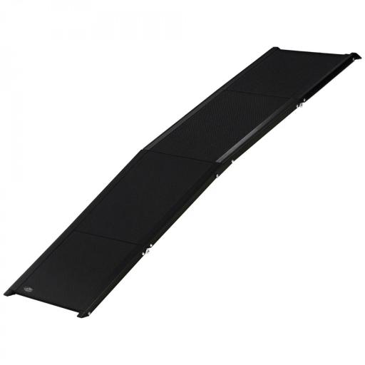 Rampa Plegable para Perros de Aluminio con Superficie Antideslizante Asa y Gancho Carga 80 kg 158x43,5x2,5 cm Negro [8]