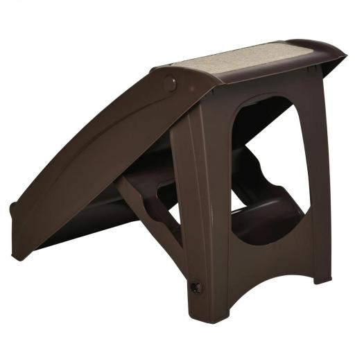 Escalón para Perros Gatos Portátil con Alfombras Antideslizantes para Cama Sofá Carga 20 kg 62x38x49,5 cm Marrón [6]