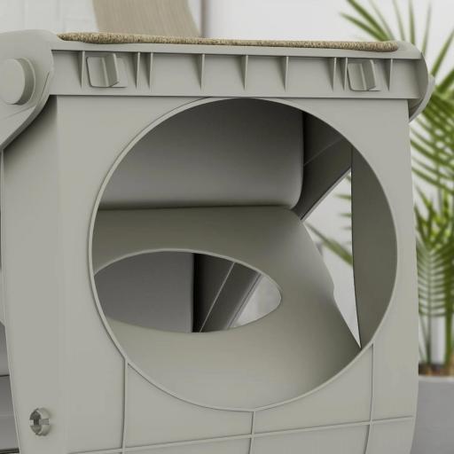 Escalera para Perros Pequeños Plegable 3 Peldaños Escalones para Perros con Alfombras Antideslizantes 49x38x38 cm Gris [6]